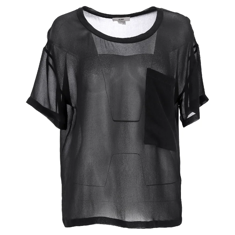 Bold Fashion Helmut Helmut Lang Sheer Ghost Top in Black Silk