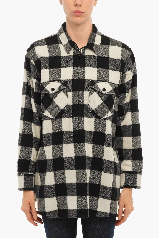 Style Beyond Borders Woolrich ARCHIVE Buffalo Checked POPOVER Overshirt with Double Breast