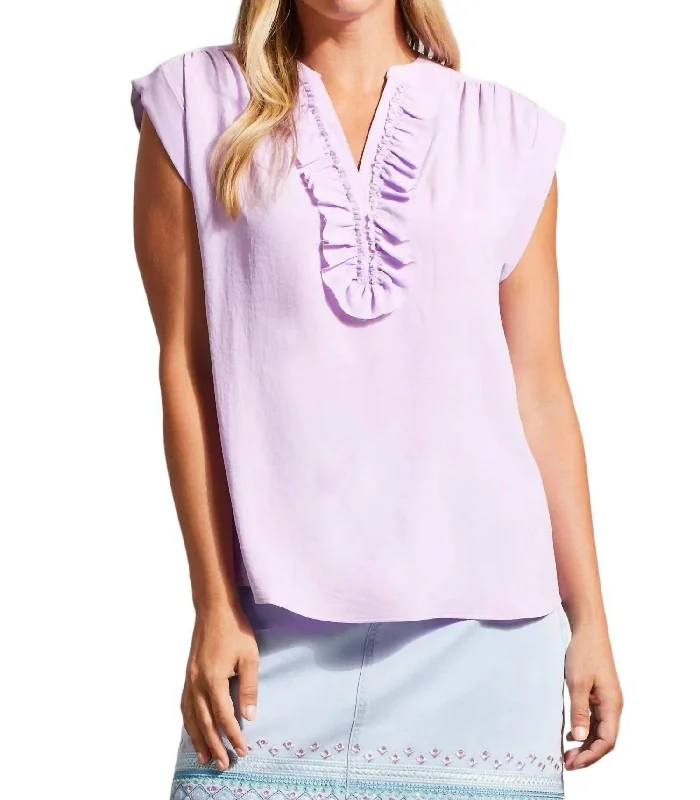 Sale Event, Prices Rock Frill Cap Sleeve Top In Iris