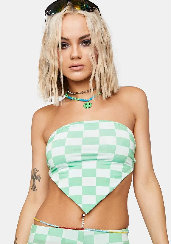 Unleash Your Trend Driven Style Together We Dance Checkered Tube Top