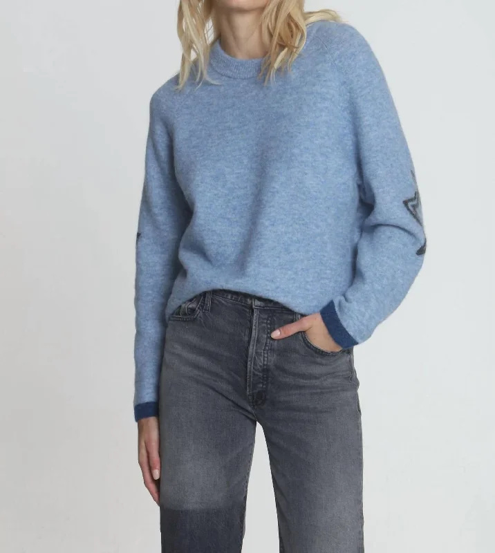 Daily Essentials Darling Cozy Crew Top In Sky