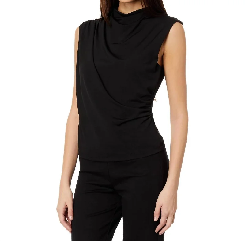 Fashion Sale Top Notch Draped Top In Black