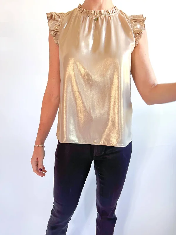 Sophisticated Women's Fashion Ella Top In Gold