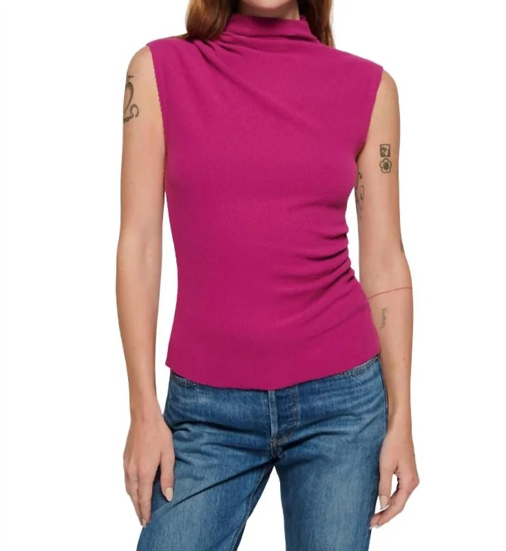 Versatile Style Wardrobe Arielle Draped Wrap Top In Miss Magenta