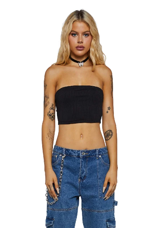 Fashion Frontiers Camp Spicy Tube Top-Black