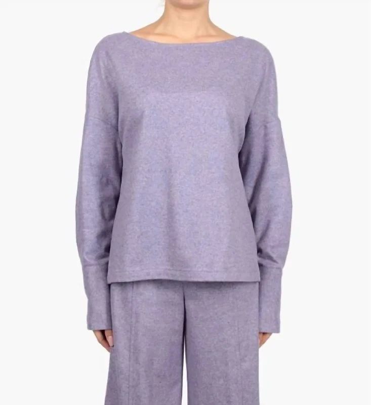 Bold Fashion Boat Neck Cashmere Shirt In Lavender