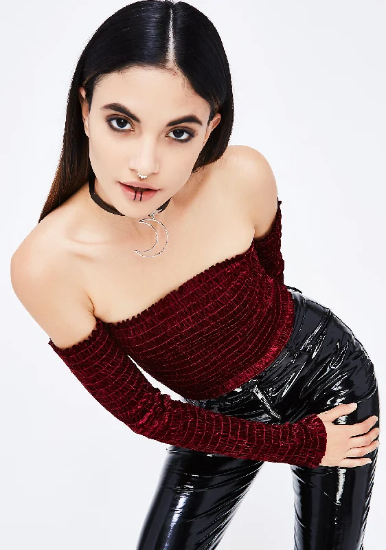 Fashion Forward Vamp Stamp Velvet Top