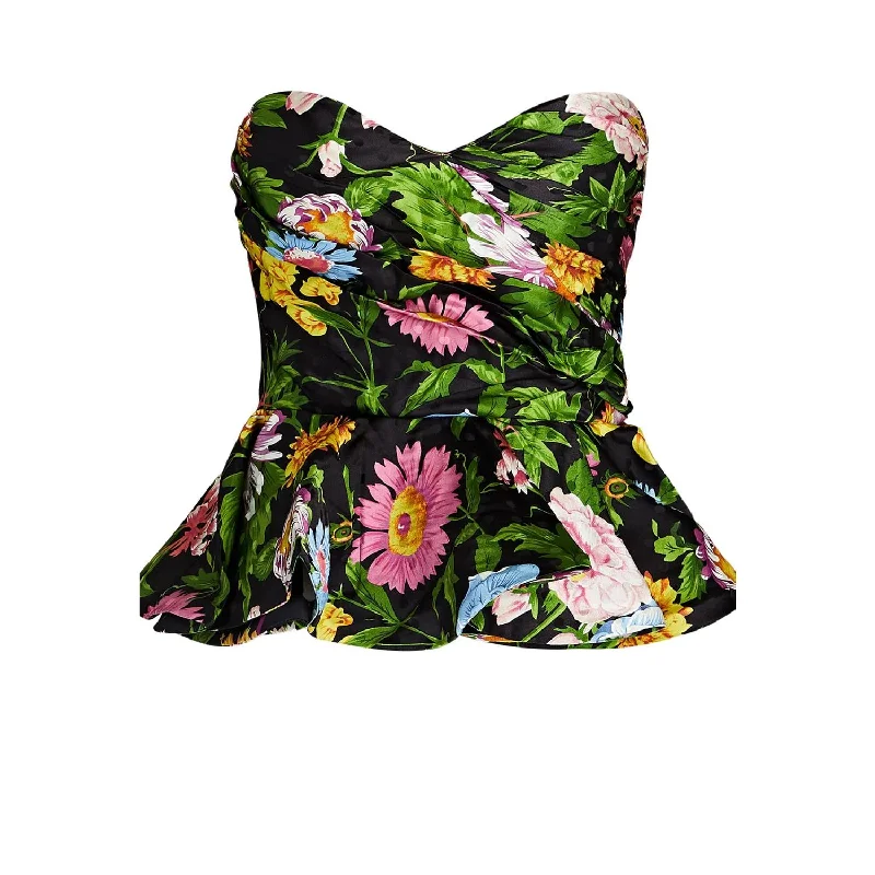 Timeless Women's Fashion Styles Women's Tara Floral Peplum Top In Victoria Print