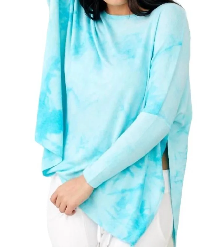 Versatile Outfits Soft Stretch Oversized Scoop Tie Dye In Surf