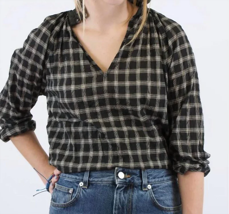 Women Clothing Josephine Plaid Shirt In Black