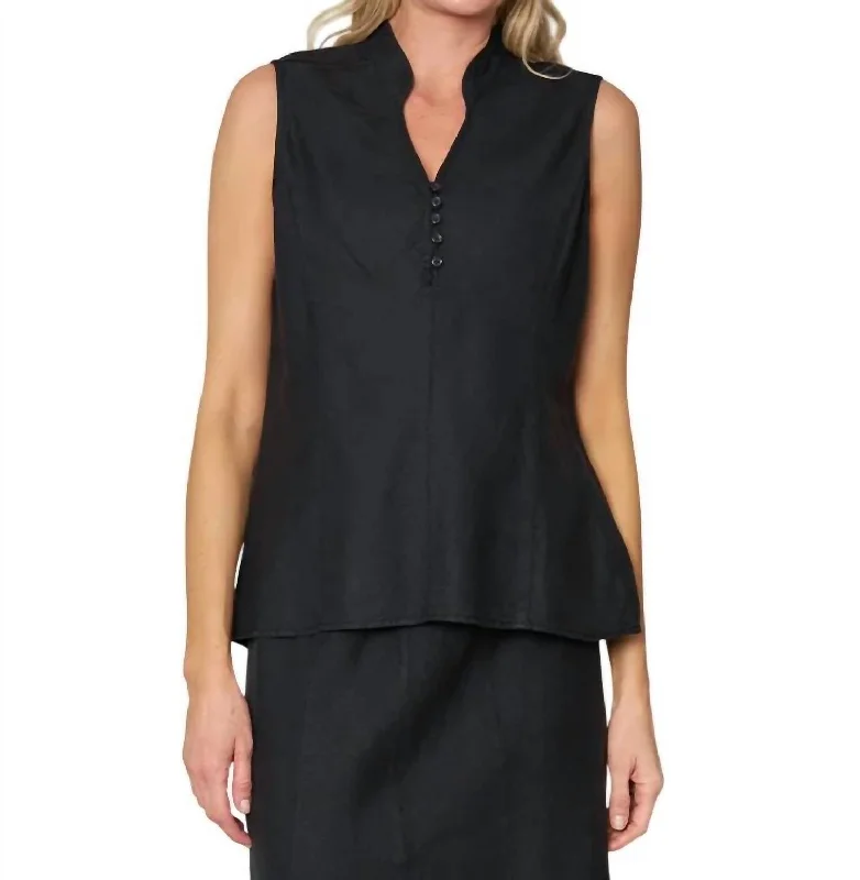 Trendy Women's Collection In Line Top In Black