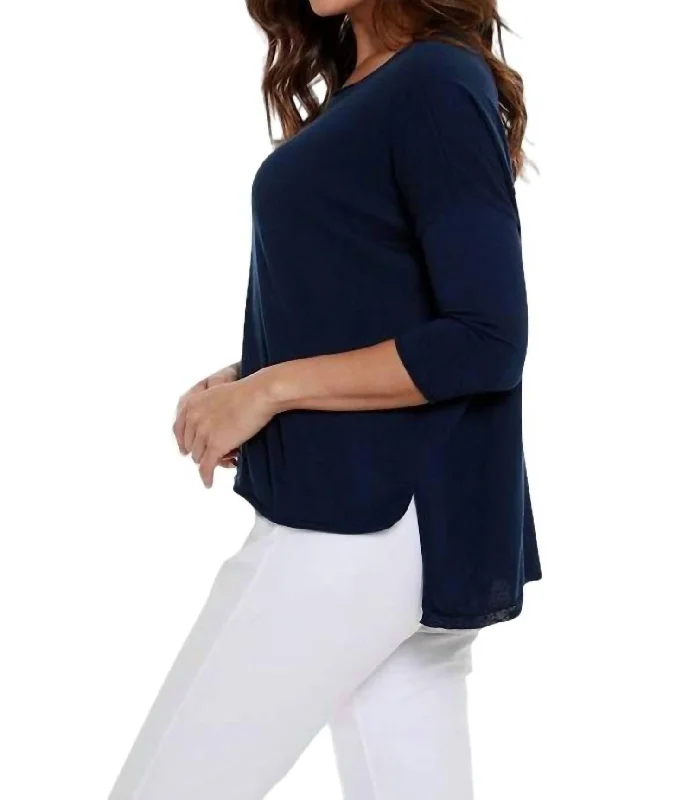 End Of Season Clearance Casual High Low Top In Navy