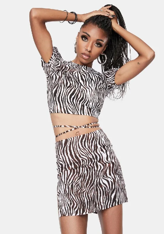 Relaxed Style Zebra Vertical Tasya Top