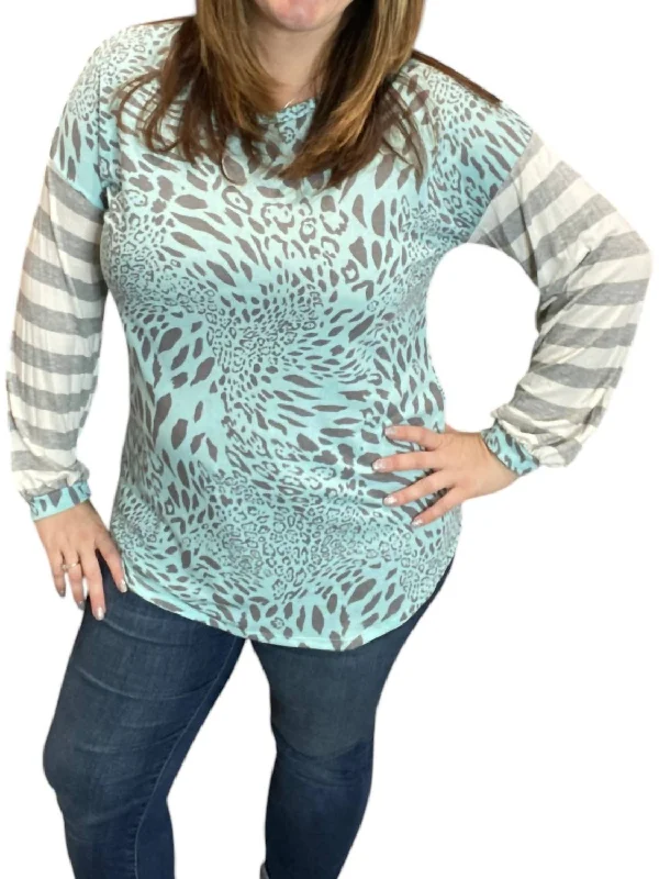 Exclusive Designer Collection Animal Love Top In Mint