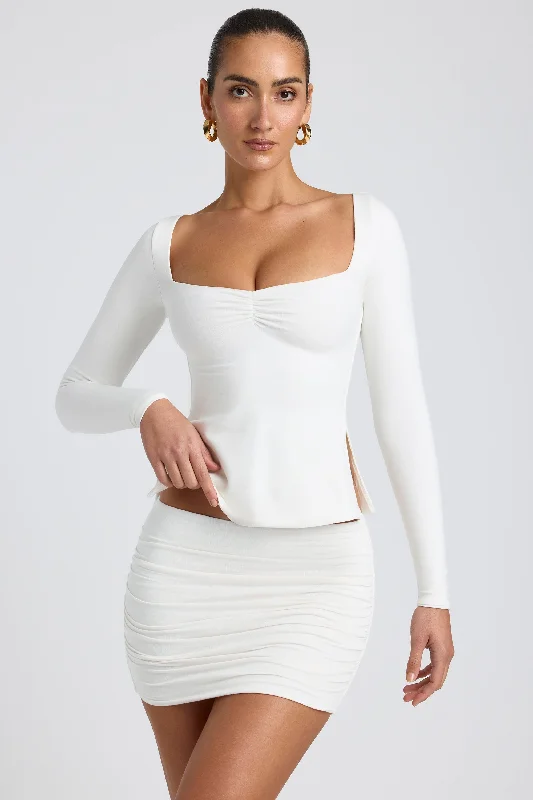 Snag Fabulous Fashion Bargains Modal Sweetheart-Neck Top in White