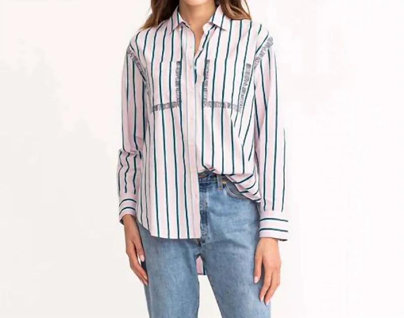 Everyday Basics Marti Striped Actually Shirt In Pillow