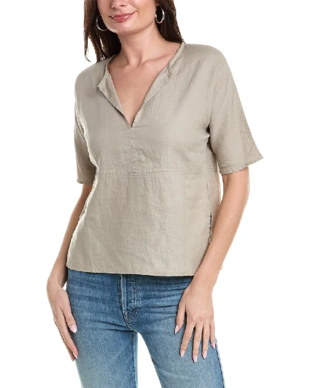 Versatile Wardrobe Essentials James Perse Split Front Linen Top