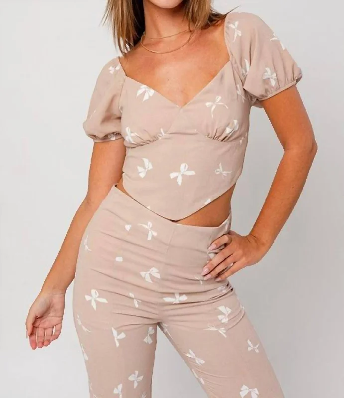 Wardrobe Update Looking At You Top In Taupe