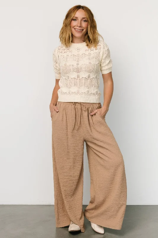 Glamorous Evening Wear Florence Textured Pants | Beige