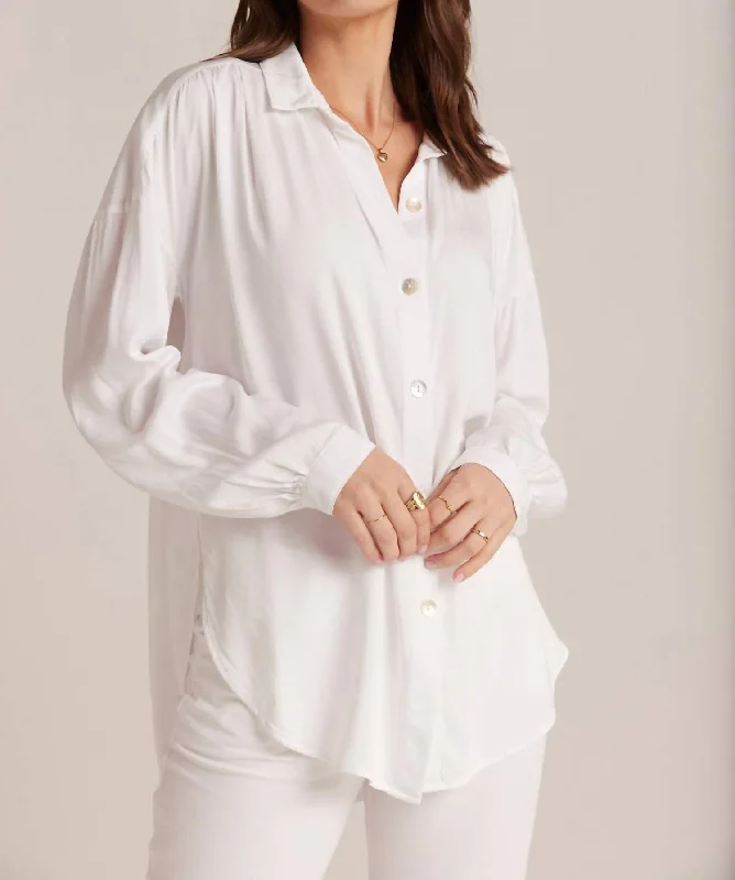 Stylish Savings Flowy Shirt In White