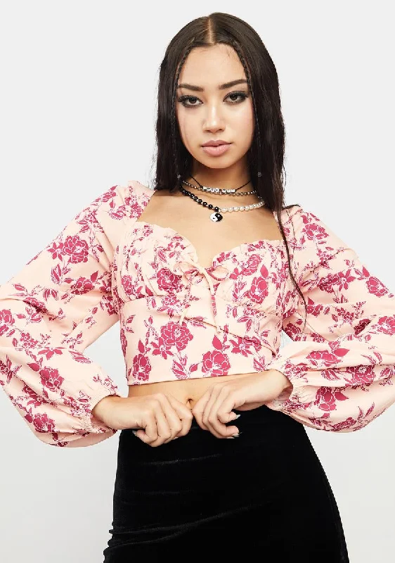 Stupidly Low Prices Peach Pink Floral Top