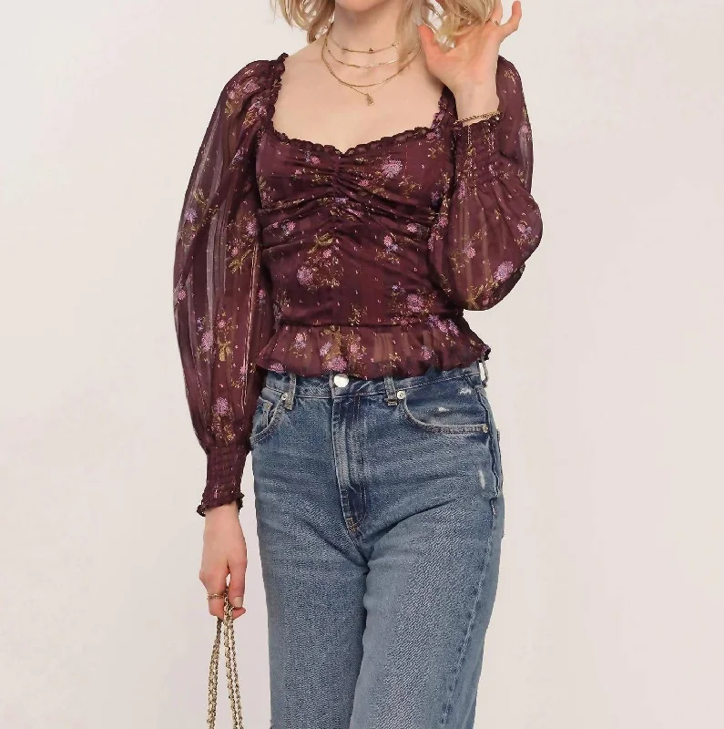 Season Sale Ariana Top In Aubergine