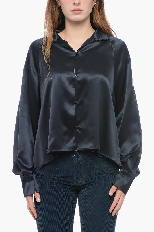 Casual Fashion for Women Co.go Silk Korean Shirt Placket Detailing