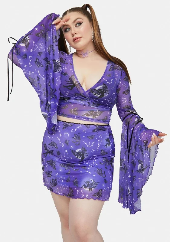 Best Online Clothing Boutiques Plus Heighten Senses Goth Fairy Mesh Bell Sleeve Top