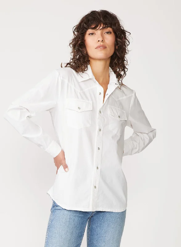 Best Online Boutiques For Women Structured Poplin Western Shirt in White