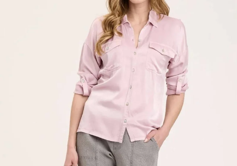 Fashion Forward Femme Ludolf Button Up Top In Monet's Pastel