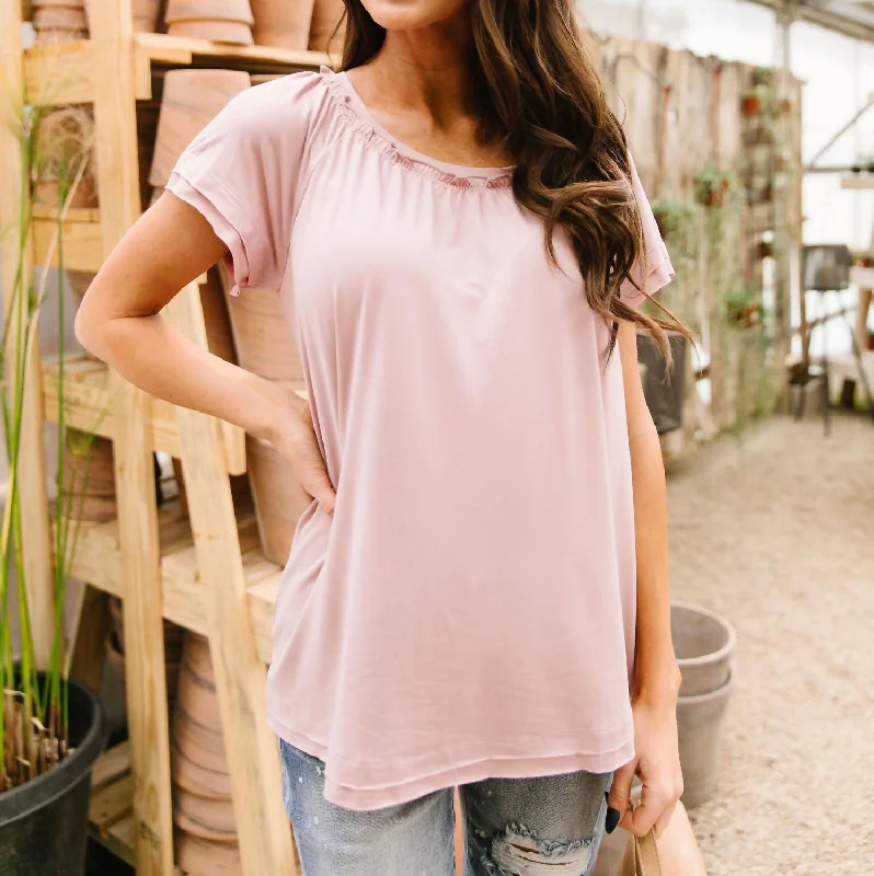 Unleash Your Trend Driven Style Double Up Top In Mauve