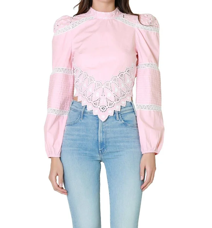 Chic Trend Collection Hito Handkerchief Top In Bubble Bath Pink