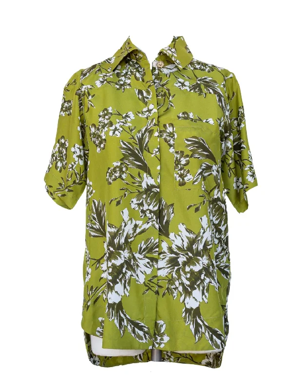 Trendy Boutique Online Phia Greenery Shirt In Green Floral