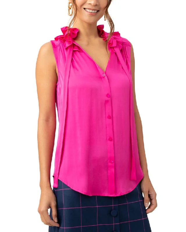 Vibrant Femme Fashion Trina Turk Cinzia Silk-Blend Top