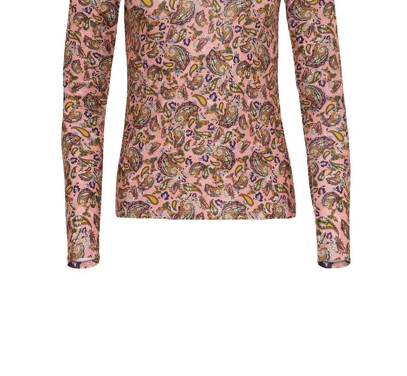 Relaxed Fit Women's Fashion Tina Top In Paisley Rose