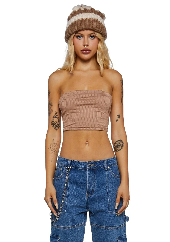 Dive Into Trendy Styles Camp Spicy Tube Top-Brown