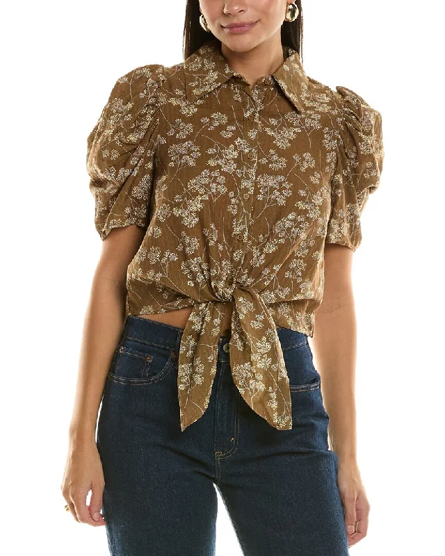 Trendy Online Boutiques Bishop + Young Rosetta Tie-Front Top