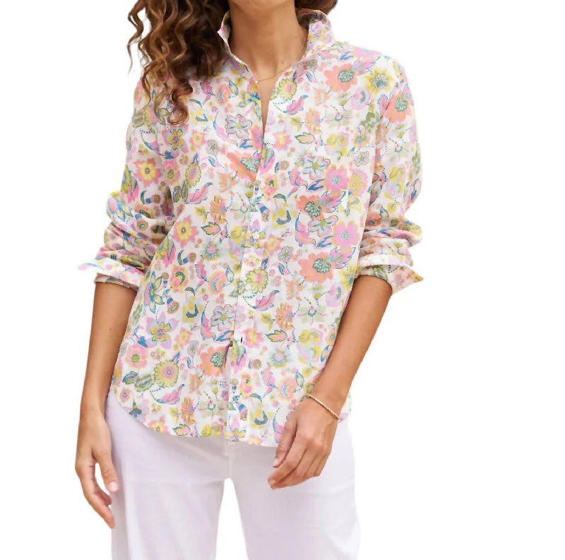 Versatile Wardrobe Essentials Eileen Relaxed Button-Up Shirt In Multi Color Floral