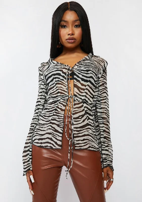 Huge Markdowns Wild Side Tie Front Top