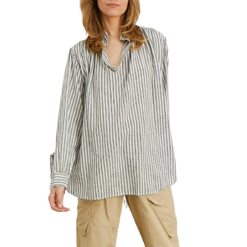 Comfort First Women's Wear Juul Shirt In Grey Stripes