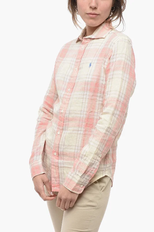 Buy More, Save More Polo Ralph Lauren Plaid Motif Classic Fit Linen Shirt