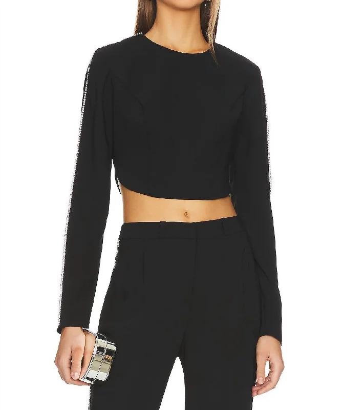 Chic And Edgy Crewe Top In Black