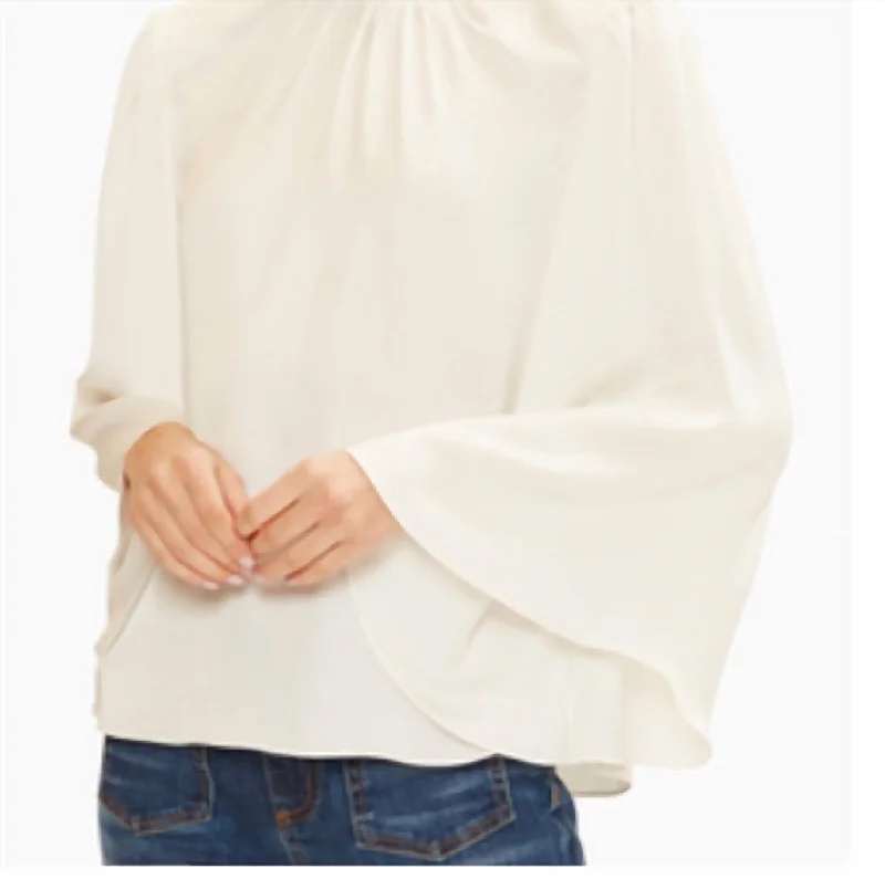 Weekend Sale Ella Mock Neck Top In Ivory