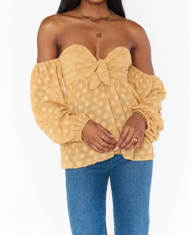 End Of Season Sale Nita Top In Gold Dot