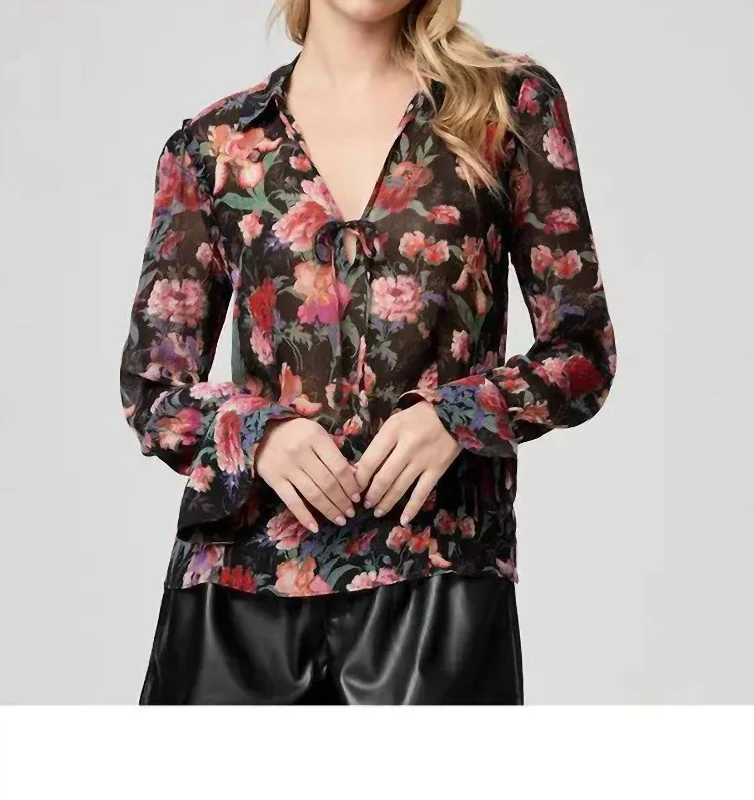 Elegant Women's Clothing Online Marsha Shirt In Black Mulit