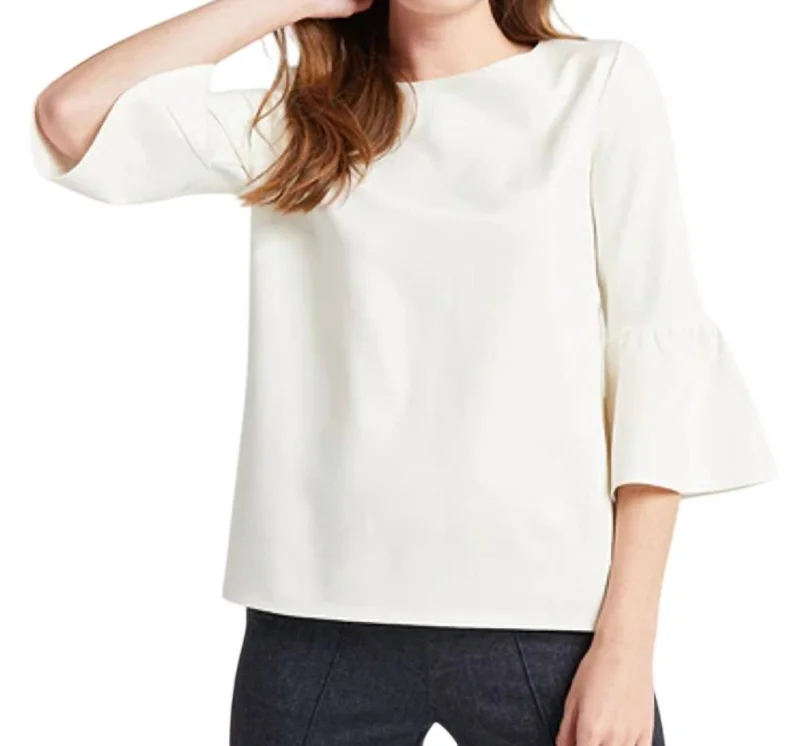 Your Timeless Wardrobe Awaits Dixie Ponte Top In Cream