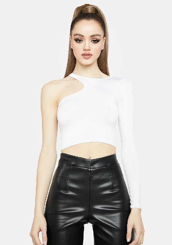 Chic Style Angel Don't Blame Me Asymmetrical Top