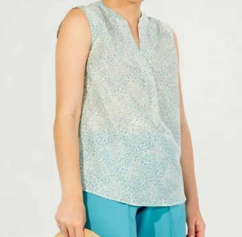 The Latest Fashion Trends Fiorella Shirt In Aqua Leopard