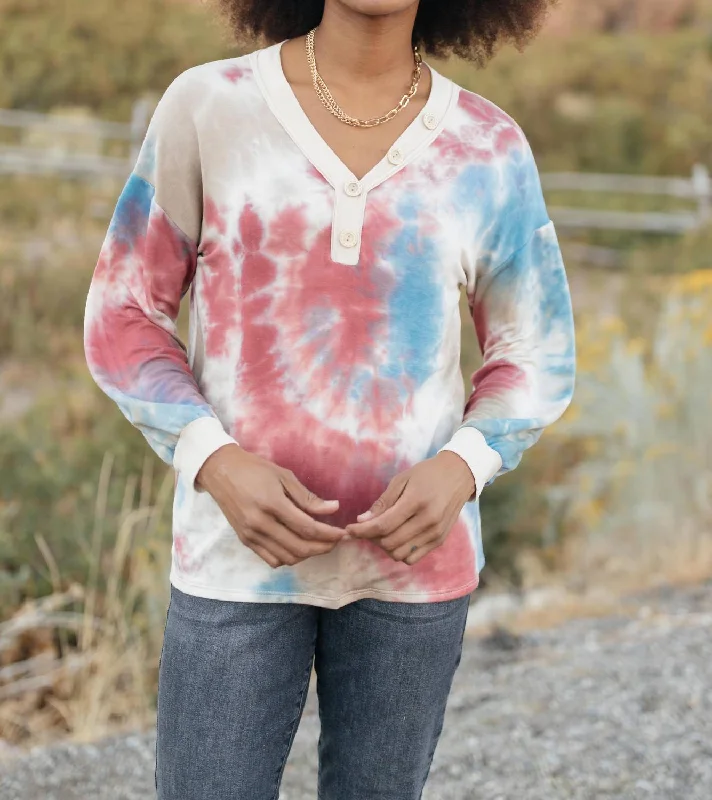 Season Appropriate Women's Collection New Haven Top In Tie Dye