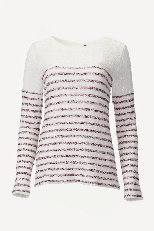 Women's Seasonal Fashion Trends Elise Top In White/burgundy